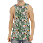 Tropical Palm Leaf And Toucan Print Men's Muscle Tank Top