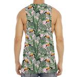 Tropical Palm Leaf And Toucan Print Men's Muscle Tank Top