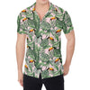 Tropical Palm Leaf And Toucan Print Men's Shirt