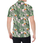 Tropical Palm Leaf And Toucan Print Men's Shirt