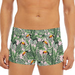 Tropical Palm Leaf And Toucan Print Men's Short Boxer Briefs