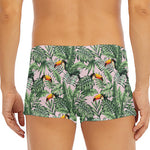 Tropical Palm Leaf And Toucan Print Men's Short Boxer Briefs