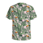 Tropical Palm Leaf And Toucan Print Men's Sports T-Shirt