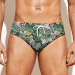 Tropical Palm Leaf And Toucan Print Men's Swim Briefs