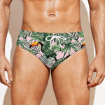 Tropical Palm Leaf And Toucan Print Men's Swim Briefs