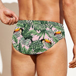 Tropical Palm Leaf And Toucan Print Men's Swim Briefs