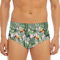 Tropical Palm Leaf And Toucan Print Men's Triangle Swim Briefs