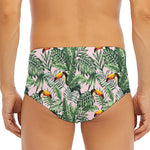 Tropical Palm Leaf And Toucan Print Men's Triangle Swim Briefs