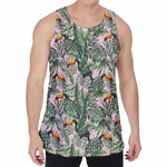 Tropical Palm Leaf And Toucan Print Men's Velvet Tank Top