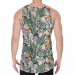 Tropical Palm Leaf And Toucan Print Men's Velvet Tank Top