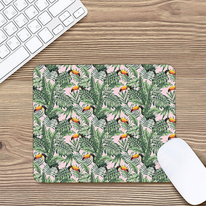 Tropical Palm Leaf And Toucan Print Mouse Pad