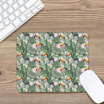 Tropical Palm Leaf And Toucan Print Mouse Pad