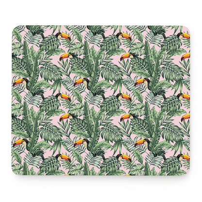 Tropical Palm Leaf And Toucan Print Mouse Pad