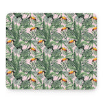 Tropical Palm Leaf And Toucan Print Mouse Pad