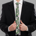 Tropical Palm Leaf And Toucan Print Necktie