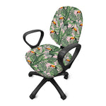 Tropical Palm Leaf And Toucan Print Office Chair Cover