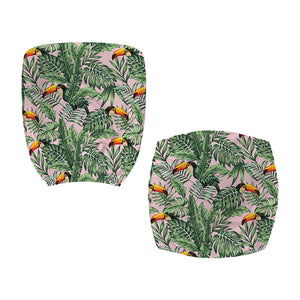 Tropical Palm Leaf And Toucan Print Office Chair Cover