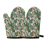 Tropical Palm Leaf And Toucan Print Oven Mitts