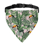 Tropical Palm Leaf And Toucan Print Over The Collar Dog Bandana