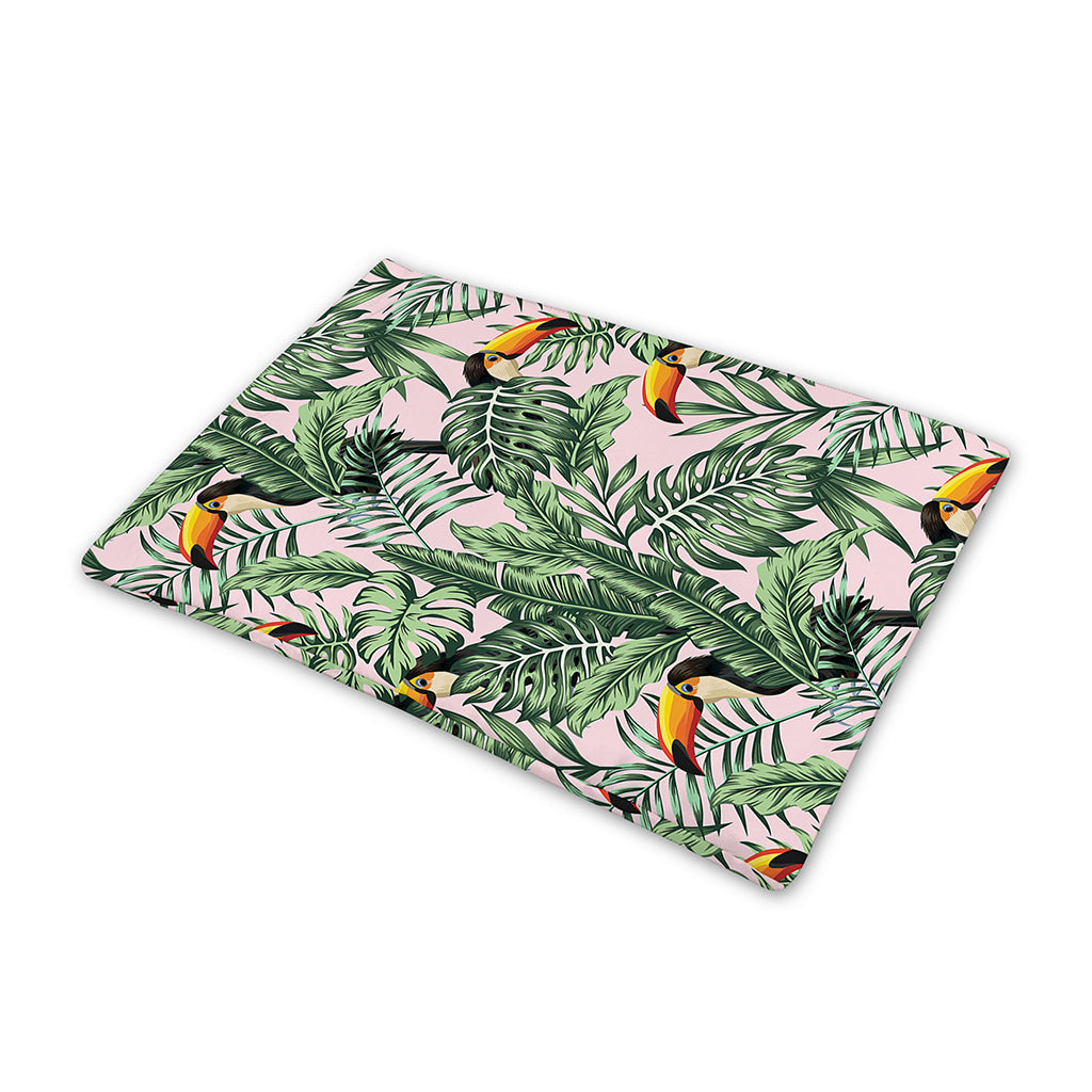 Tropical Palm Leaf And Toucan Print Pet Cooling Mat Cover