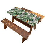 Tropical Palm Leaf And Toucan Print Picnic Table Cover