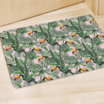 Tropical Palm Leaf And Toucan Print Polyester Doormat