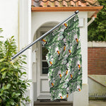Tropical Palm Leaf And Toucan Print Polyester Flag