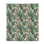 Tropical Palm Leaf And Toucan Print Polyester Shower Curtain