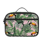 Tropical Palm Leaf And Toucan Print Portable Lunch Bag
