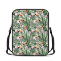 Tropical Palm Leaf And Toucan Print Rectangular Crossbody Bag