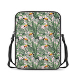 Tropical Palm Leaf And Toucan Print Rectangular Crossbody Bag