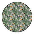 Tropical Palm Leaf And Toucan Print Round Floor Mat