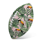 Tropical Palm Leaf And Toucan Print Rugby Ball