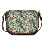 Tropical Palm Leaf And Toucan Print Saddle Bag