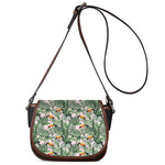 Tropical Palm Leaf And Toucan Print Saddle Bag