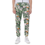 Tropical Palm Leaf And Toucan Print Scuba Joggers