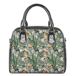 Tropical Palm Leaf And Toucan Print Shoulder Handbag