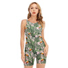 Tropical Palm Leaf And Toucan Print Sleeveless One Piece Swimsuit