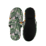 Tropical Palm Leaf And Toucan Print Slippers