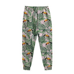 Tropical Palm Leaf And Toucan Print Sweatpants