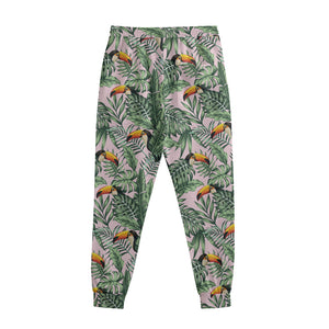 Tropical Palm Leaf And Toucan Print Sweatpants