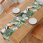 Tropical Palm Leaf And Toucan Print Table Runner
