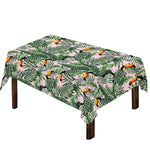 Tropical Palm Leaf And Toucan Print Tablecloth