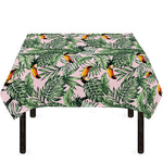 Tropical Palm Leaf And Toucan Print Tablecloth