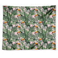 Tropical Palm Leaf And Toucan Print Tapestry