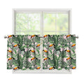 Tropical Palm Leaf And Toucan Print Tier Curtains
