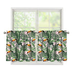 Tropical Palm Leaf And Toucan Print Tier Curtains