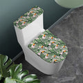 Tropical Palm Leaf And Toucan Print Toilet Lid And Tank Cover Set