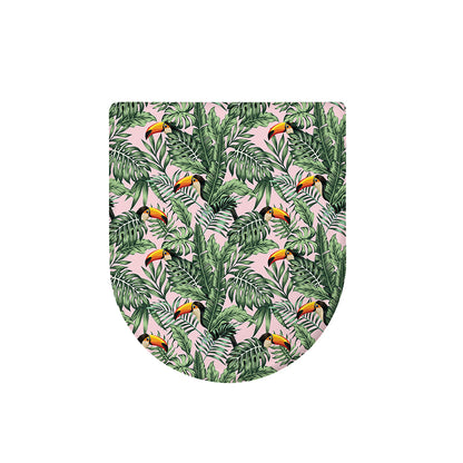 Tropical Palm Leaf And Toucan Print Toilet Lid Cover