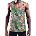 Tropical Palm Leaf And Toucan Print Men's Workout Tank Top